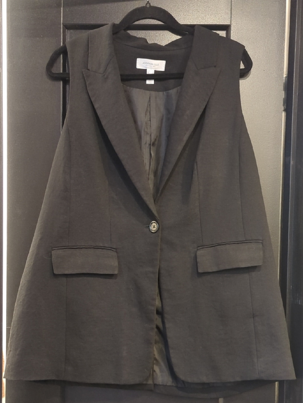 Black Tailored Sleeveless Blazer Vest
